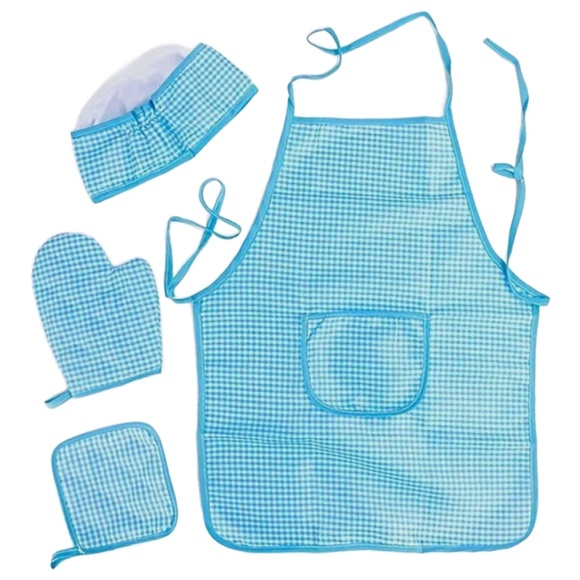 Children Kitchen Apron Toy Set Pretend Role Play Chef Clothes Baking Costume New - Picture 5 of 5